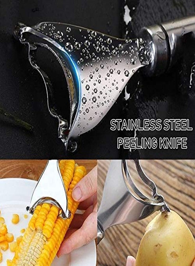 Zinley 1 pc Corn Threshing Peeler Stripper Corns Cob Remover Cutter Stainless Steel Peeler Vegetable Peeler Corn Planer - Image 3